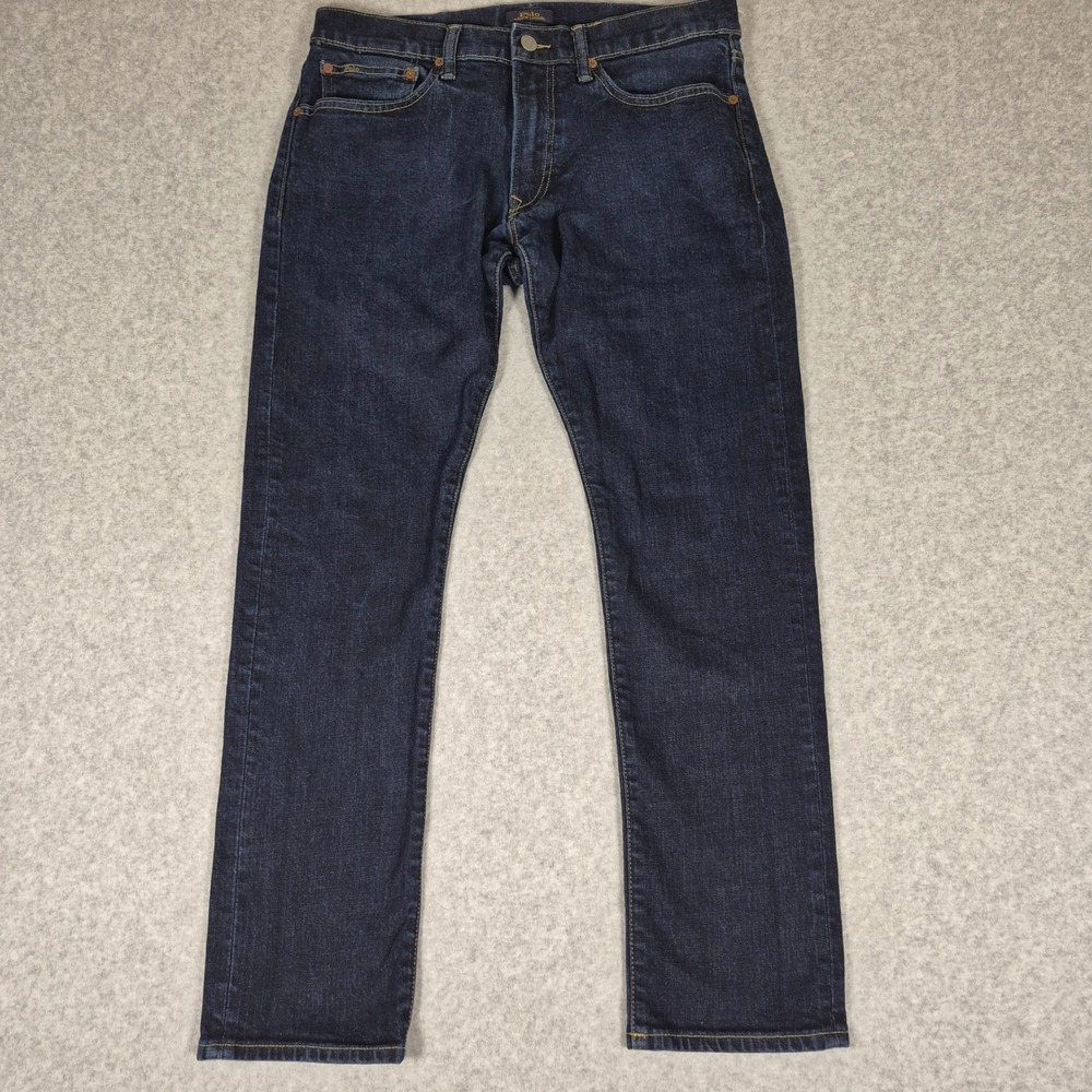 Polo Ralph Lauren Jeans Mens 31x30 Dark Wash Blue Straight Leg Stretch Denim